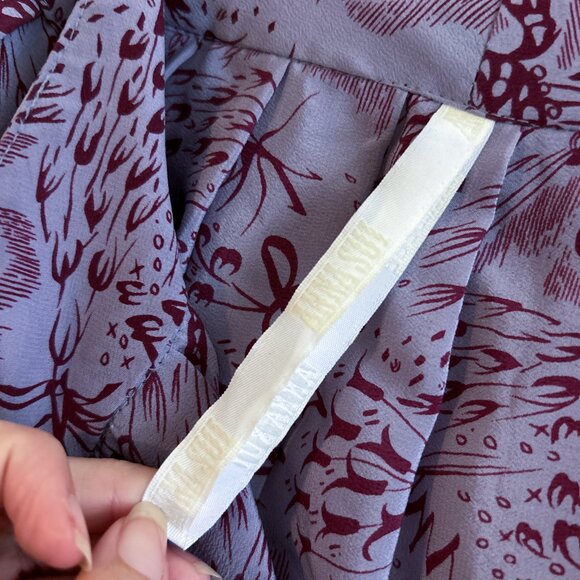 ANNA SUI 100% Silk Vintage inspired Pleated Midi Skirt - Picture 8 of 11